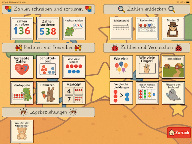 Mathekiste 1 – Übungsansicht
