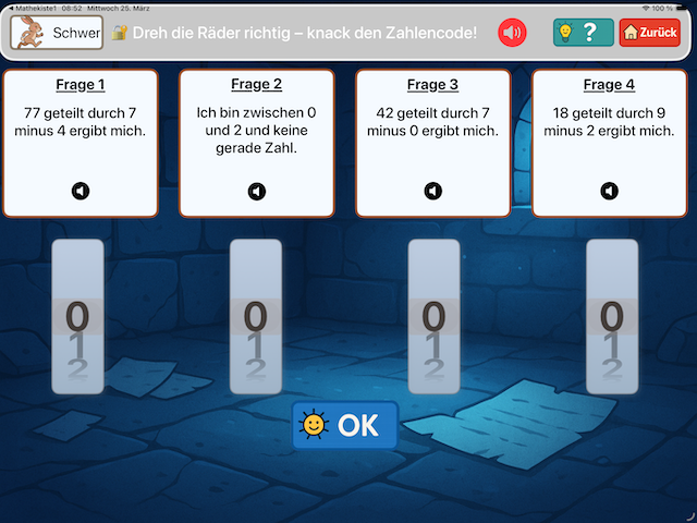 MatheKiste Spiele – Codeknacker