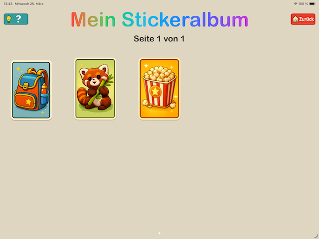 Sticker-Album in der Mathekiste